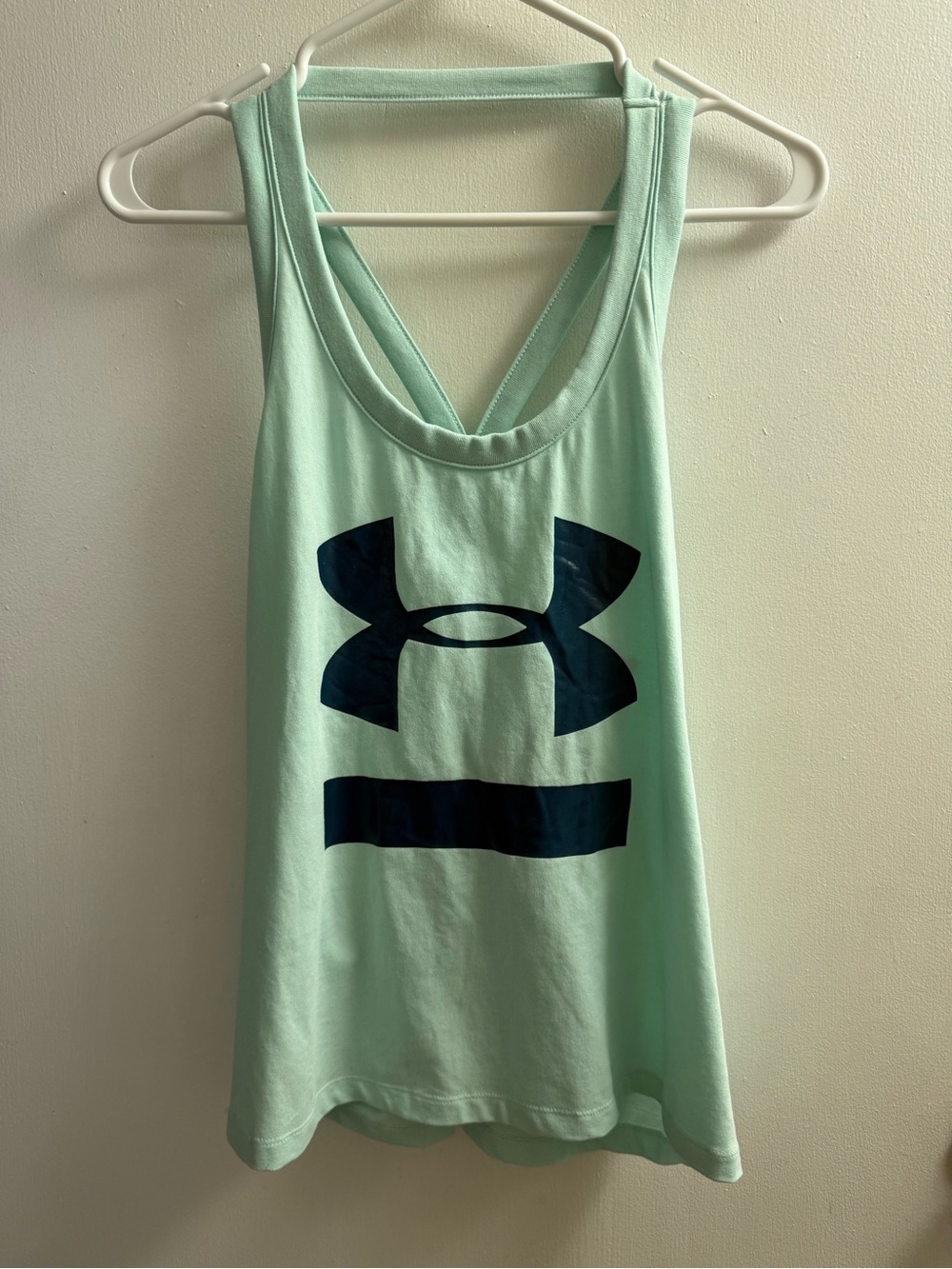 Under Armour Mint Racerback Tank with Teal Logo
